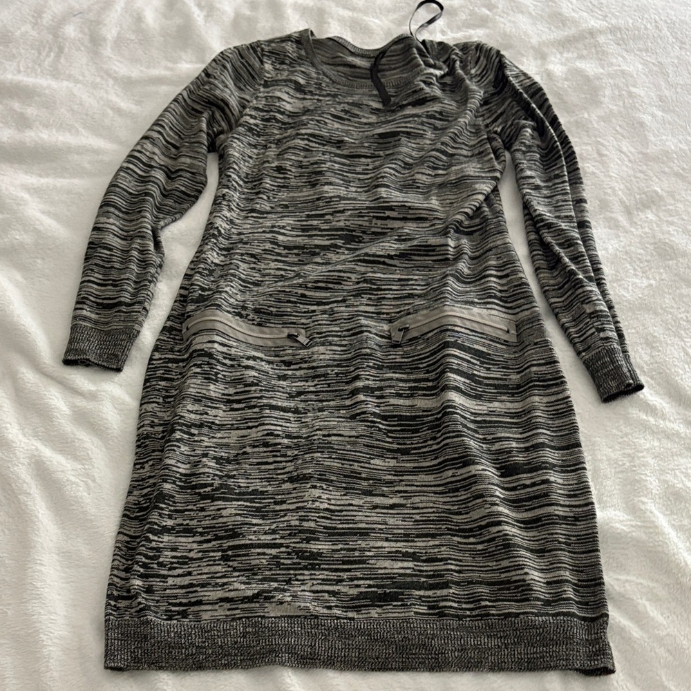 Marc New York Charcoal and Light Gray Knit Dress